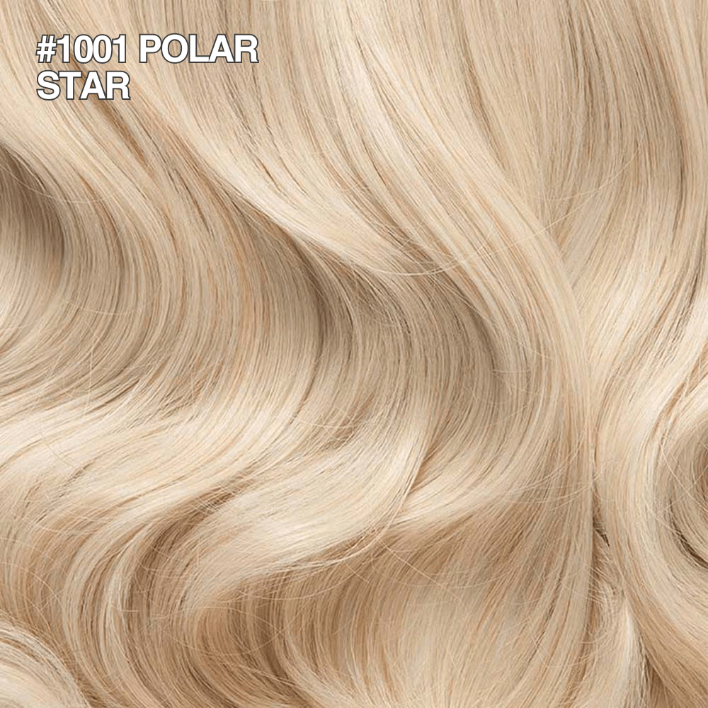 Stranded 14" Seamless Five Piece Clip-in Human Hair Extension (95g) #1001 Polar Star