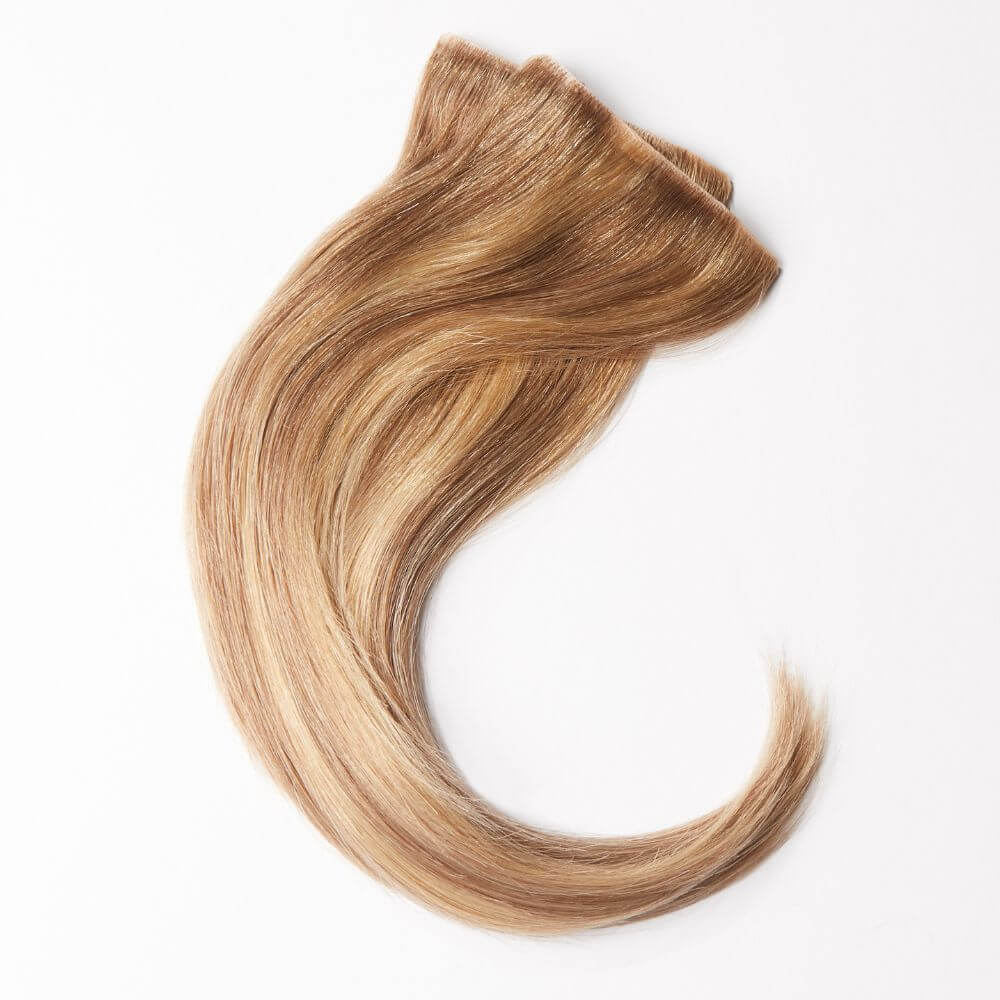 12 Inch Human Hairline Fillers - two lightweight sections for temples in Mousey Brown