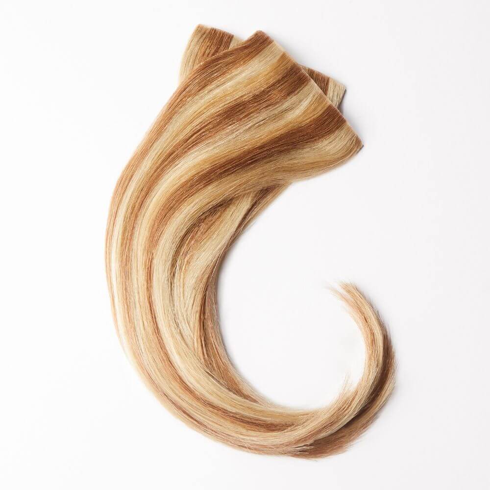 12 Inch Human Hairline Fillers - two lightweight sections for temples in medium blonde colour