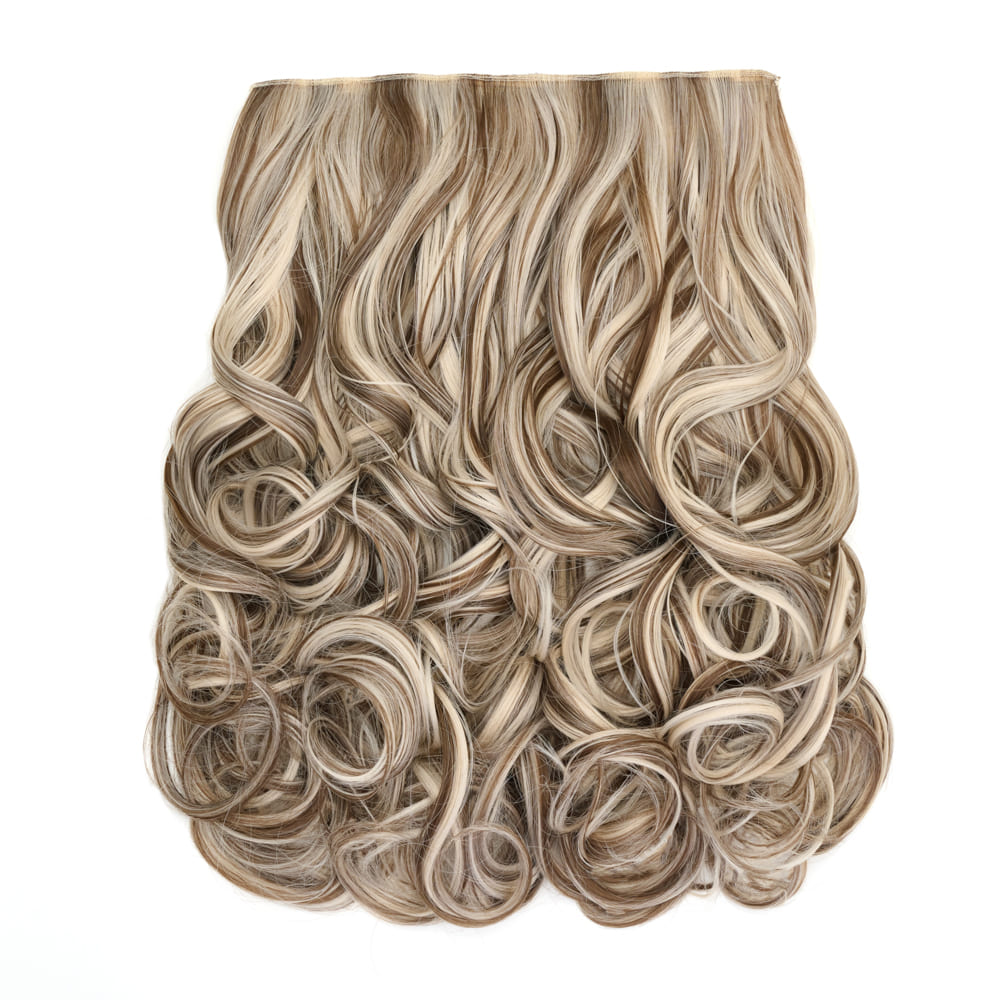 Stranded 16 Inch One Piece Curly Clip-in Hair Extension - Colour Silver Blonde