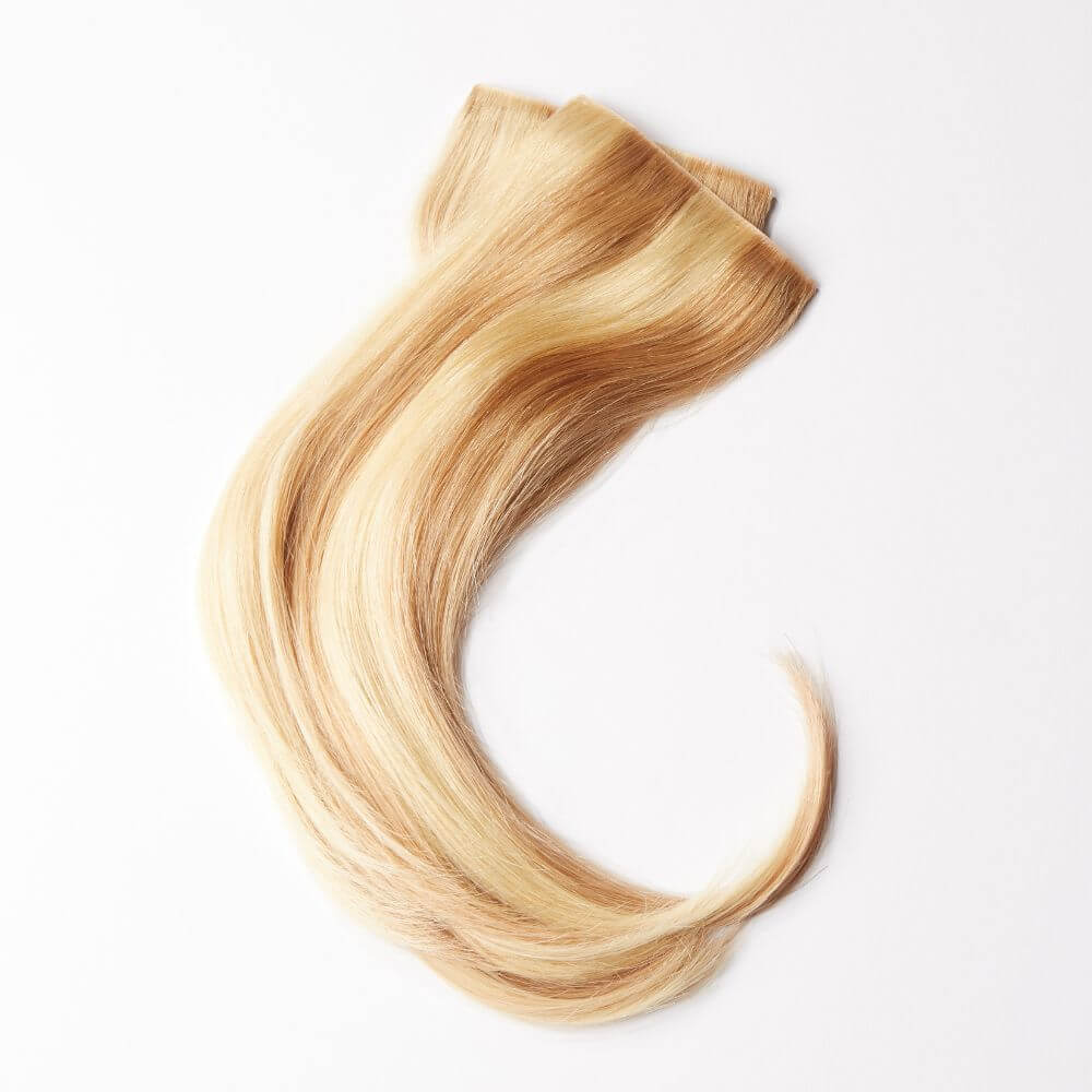 12 Inch Human Hairline Fillers - two lightweight sections for temples in uk blonde colour