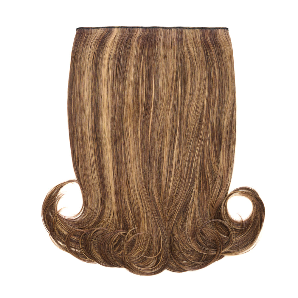 Stranded 16 Inch One Piece Flicky Clip-in Hair Extension - Colour Brown and Blonde