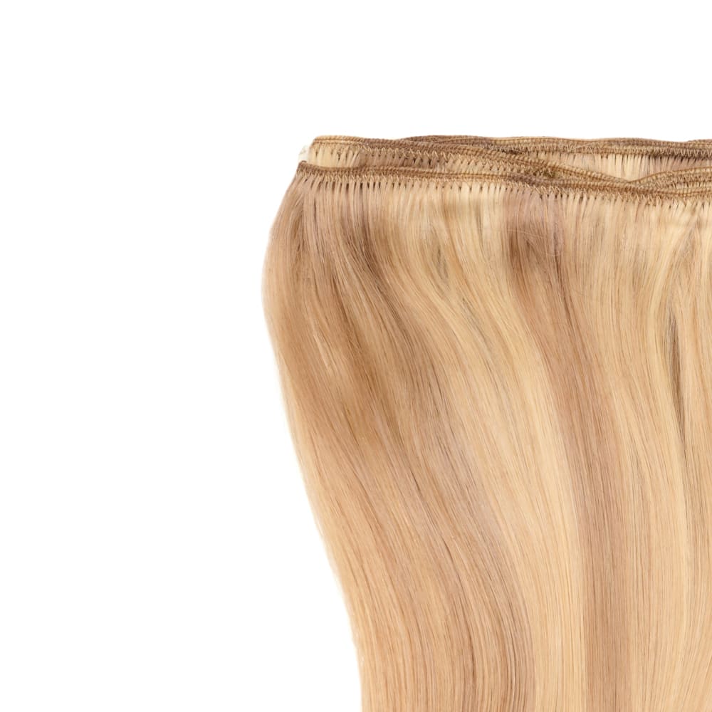18 Inch Weft Track hair extensions in medium blonde colour