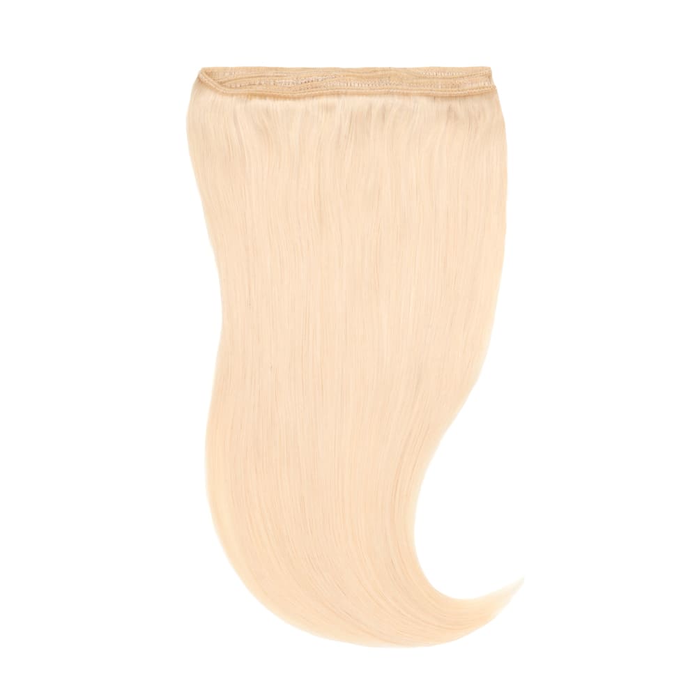 18 Inch Weft 105 gram hair extensions in platinum blonde colour
