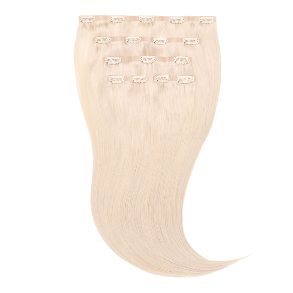 18 Inch Seamless Clip In 105 gram hair extensions in white blonde colour