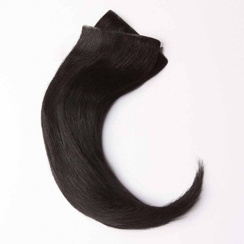12 Inch Human Hairline Fillers - two lightweight sections for temples in jet black colour