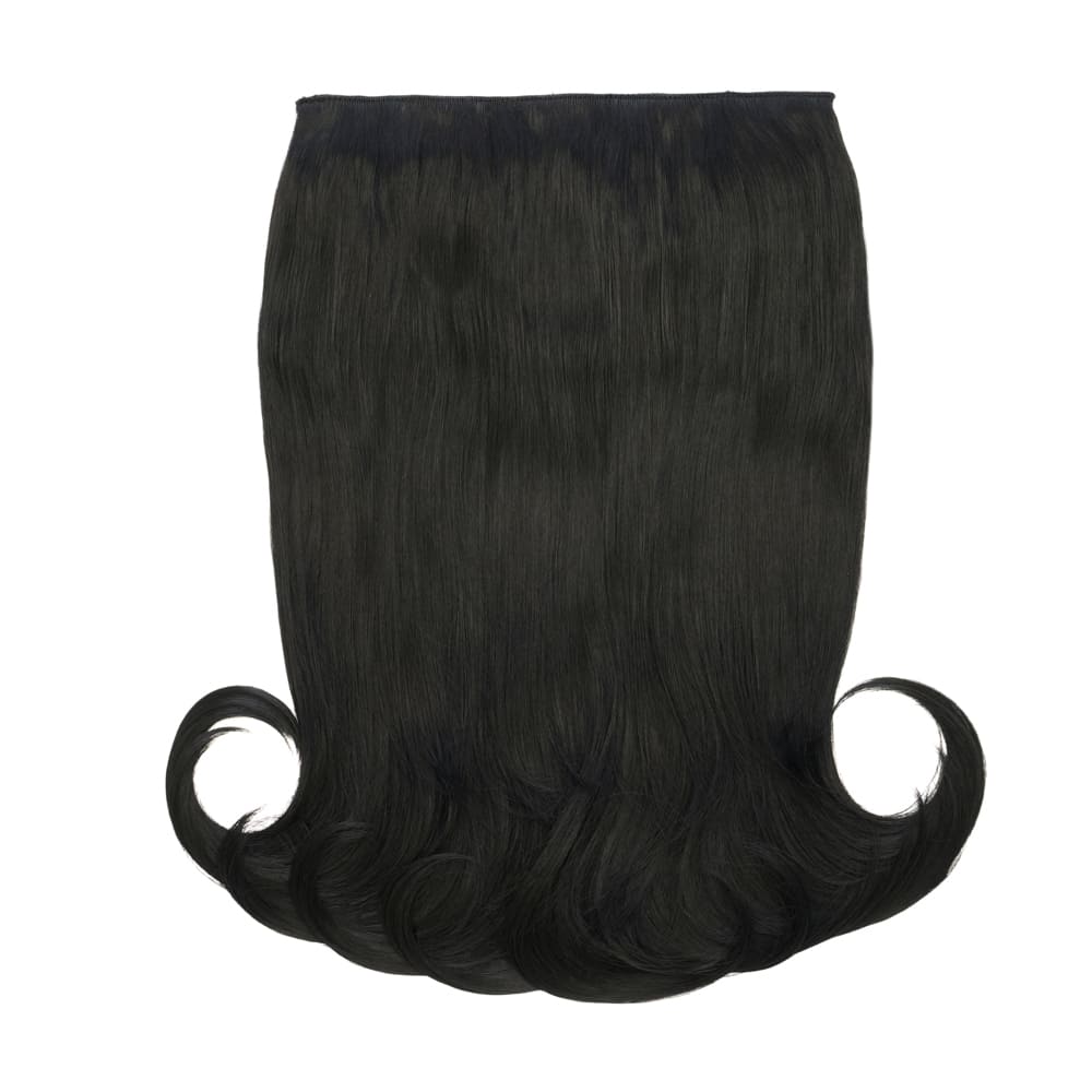 Stranded 20 Inch One Piece Flicky Clip-in Hair Extension - Colour Jet Black
