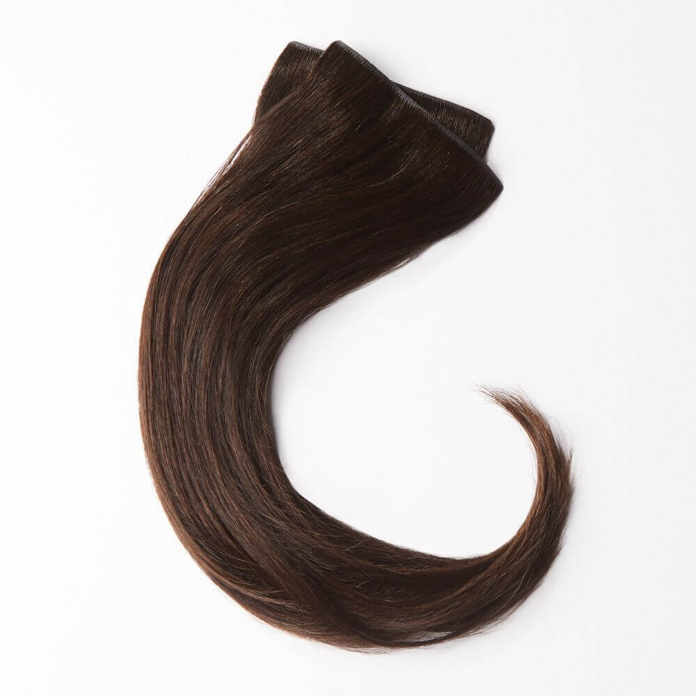 12 Inch Human Hairline Fillers - two lightweight sections for temples in dark brown colour