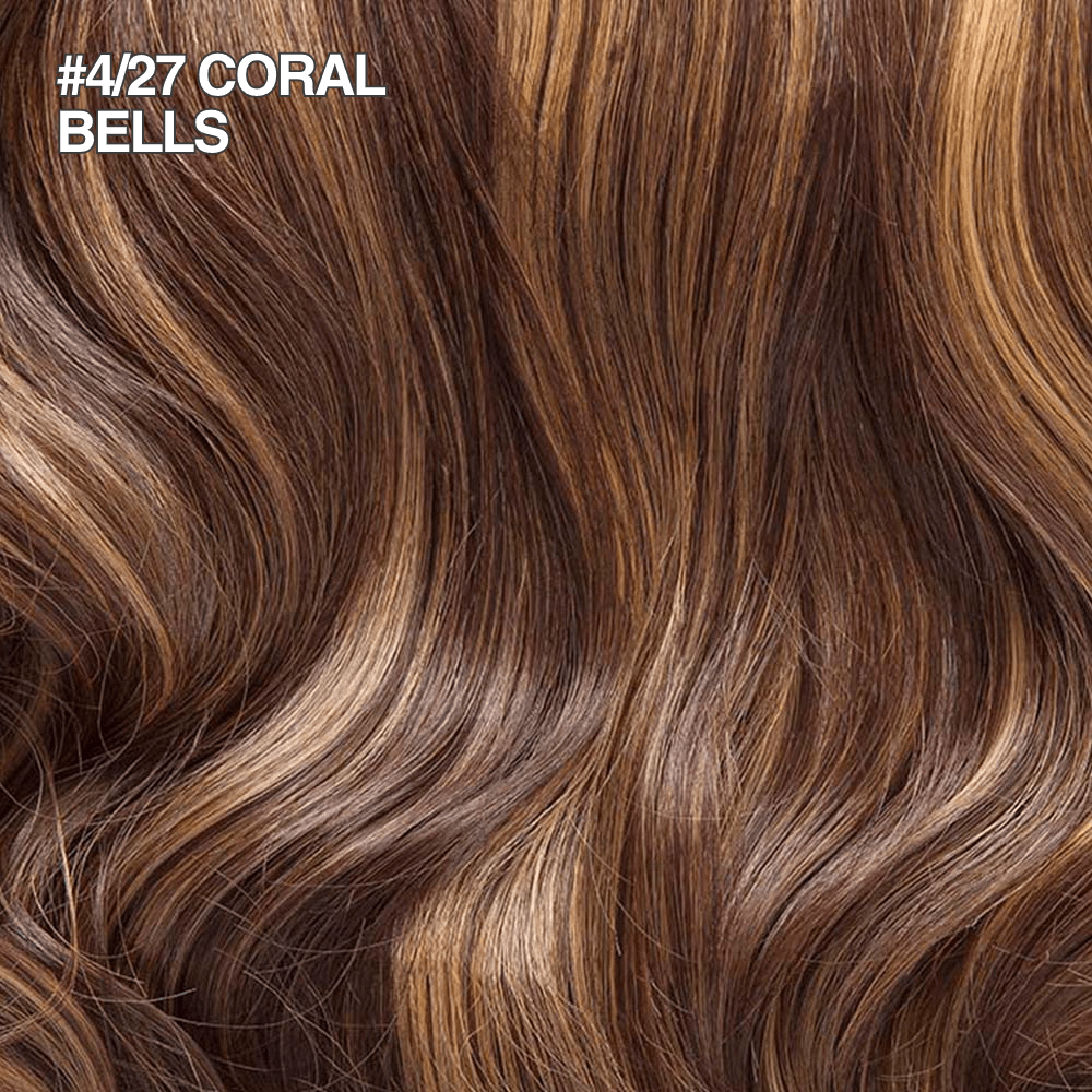 Stranded 20" One Piece Curly Clip-in Hair Extension #4/27 Coral Bells