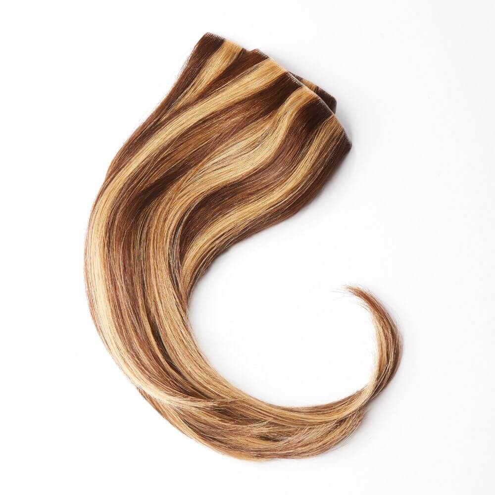 12 Inch Human Hairline Fillers - two lightweight sections for temples in caramel colour