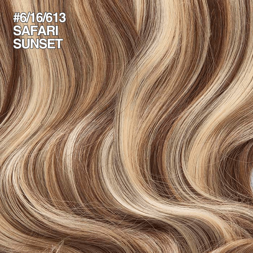 Stranded Body Wave Wrap Around Ponytail - Colour #6/16/613 Safari Sunset