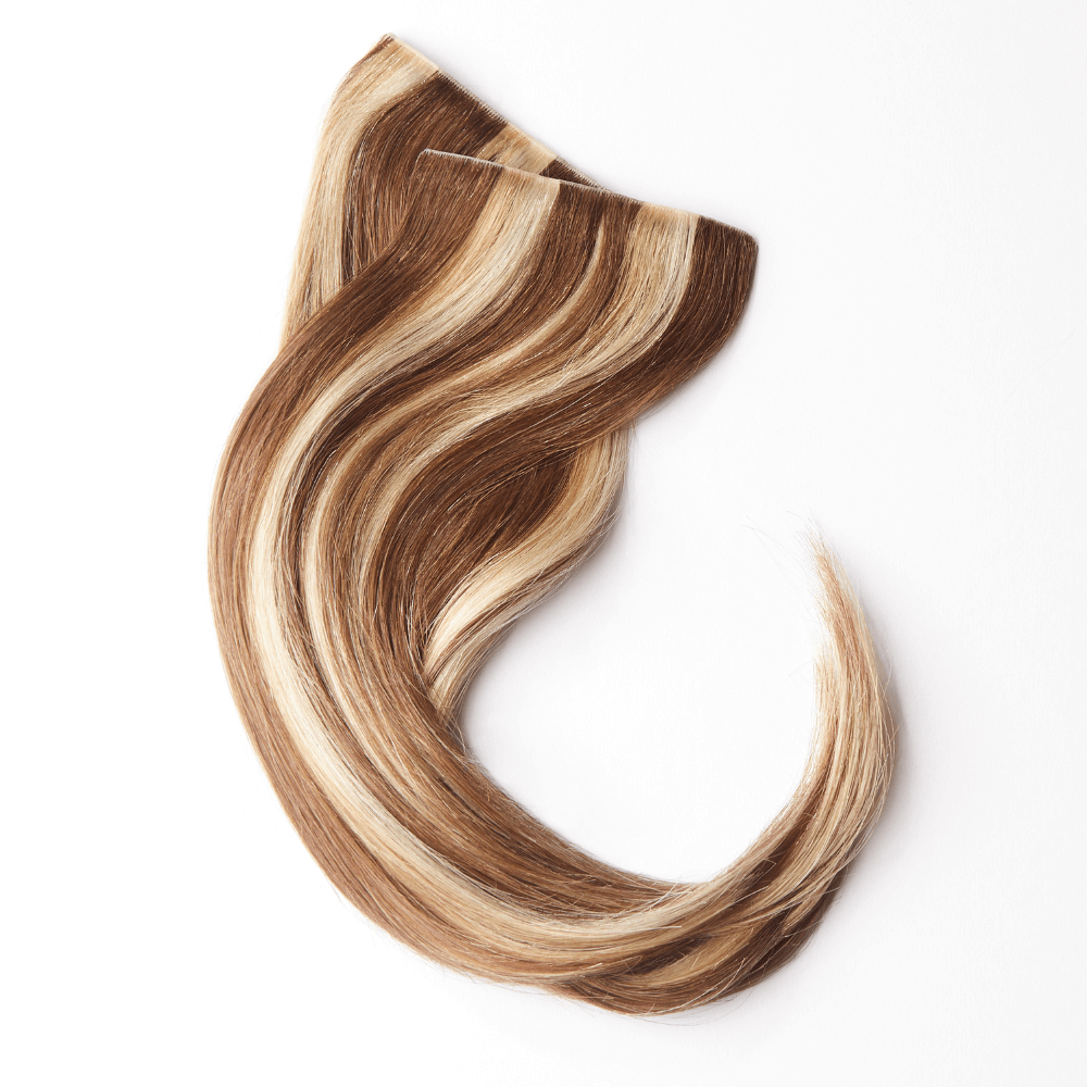12 Inch Human Hairline Fillers - two lightweight sections for temples in mixed blonde and brunette colour