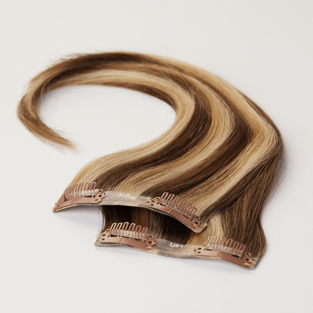 12 Inch Human Hairline Fillers for thin hair in mixed blonde and brunette colour