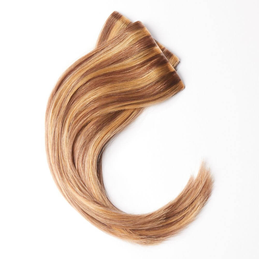 12 Inch Human Hairline Fillers - two lightweight sections for temples in honey blonde colour