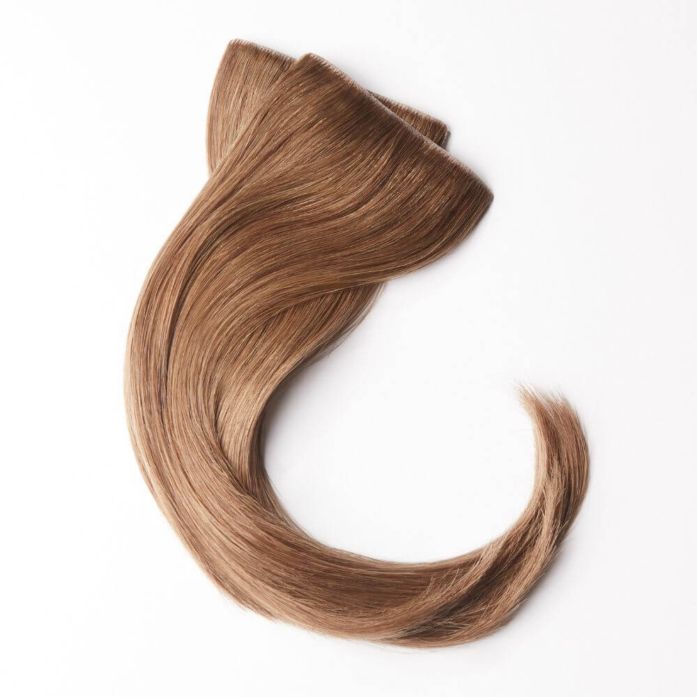 12 Inch Human Hairline Fillers - two lightweight sections for temples in light brown