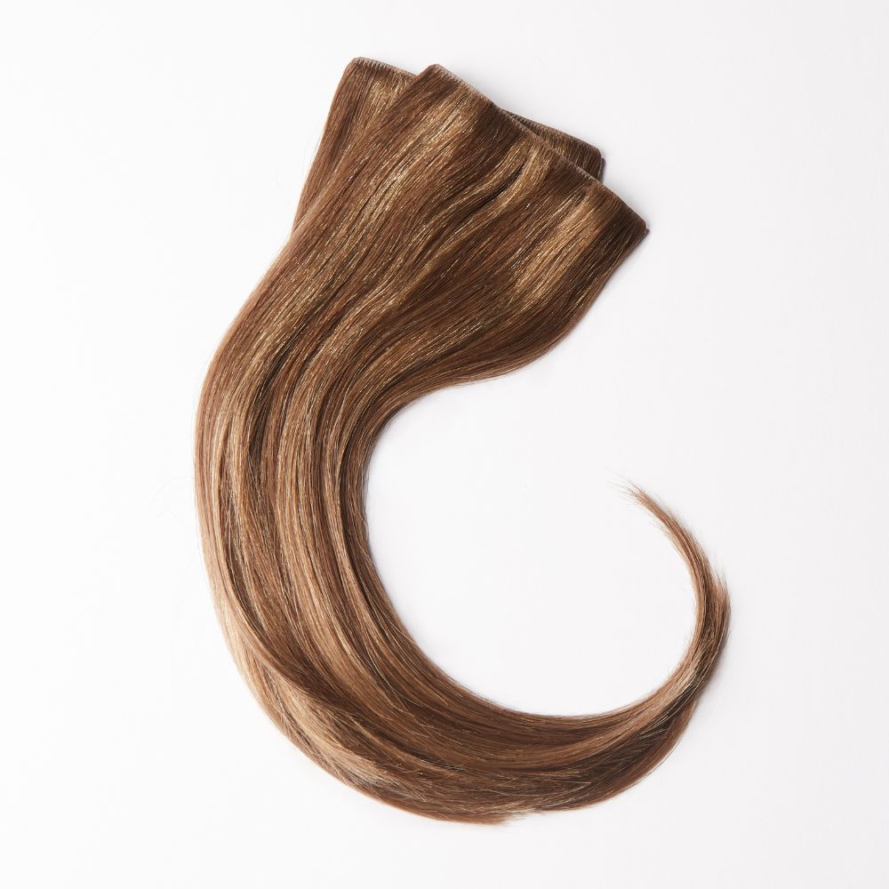 12 Inch Human Hairline Fillers - two lightweight sections for temples in mixed brown colour