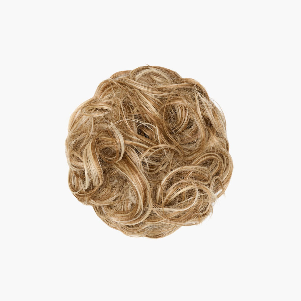 Stranded Curly Hair Messy Bun Scrunchie in Camelia (#10/613)