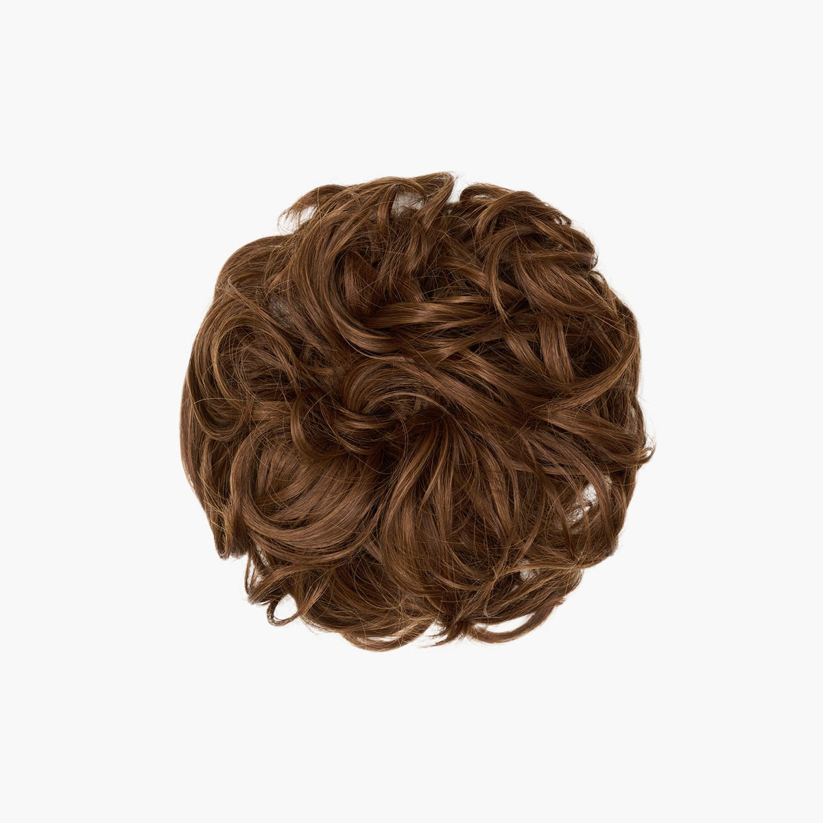 Stranded Curly Hair Messy Bun Scrunchie in Caramel Cosmos (#5)