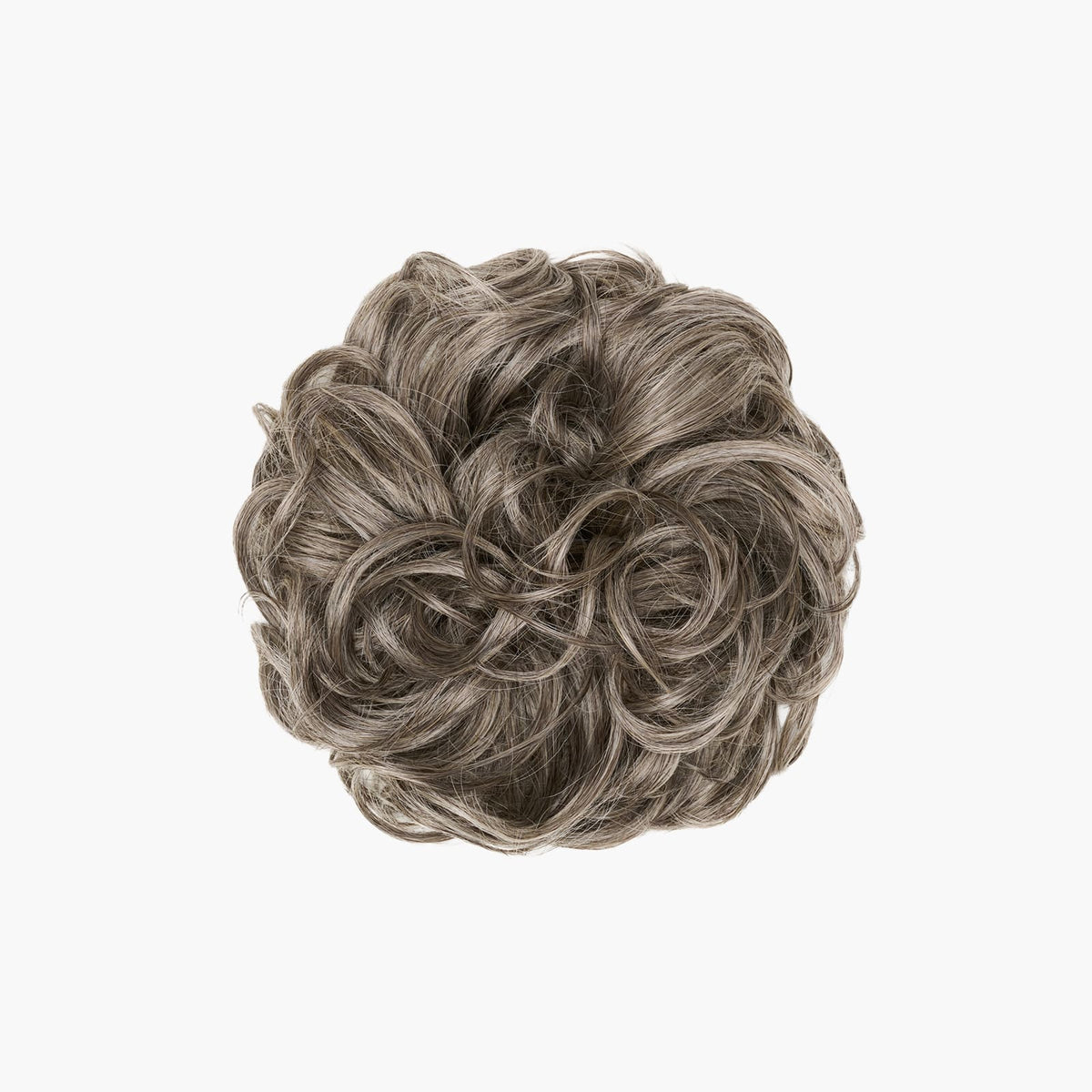 Stranded Curly Hair Messy Bun Scrunchie in Dark Grey (#53)