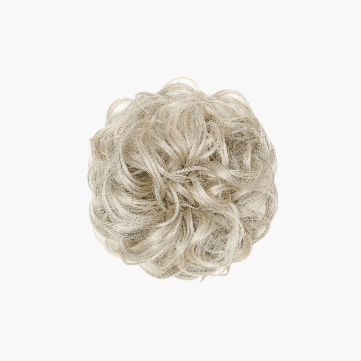 Stranded Curly Hair Messy Bun Scrunchie in Light Grey (#52)
