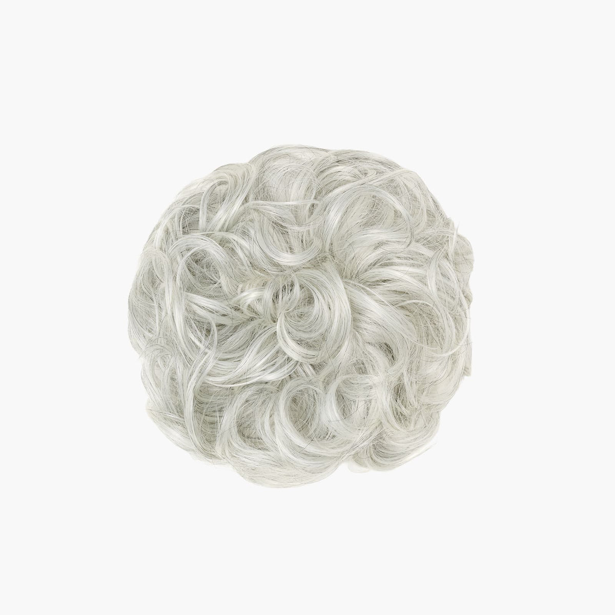 Stranded Curly Hair Messy Bun Scrunchie in Natural Grey (#51)
