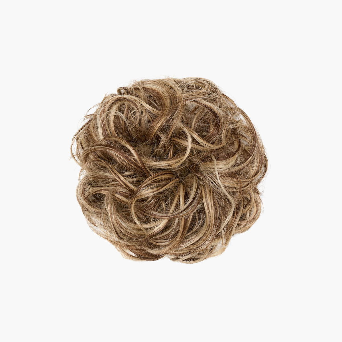 Stranded Curly Hair Messy Bun Scrunchie in Safari Sunset (#6/16/613)