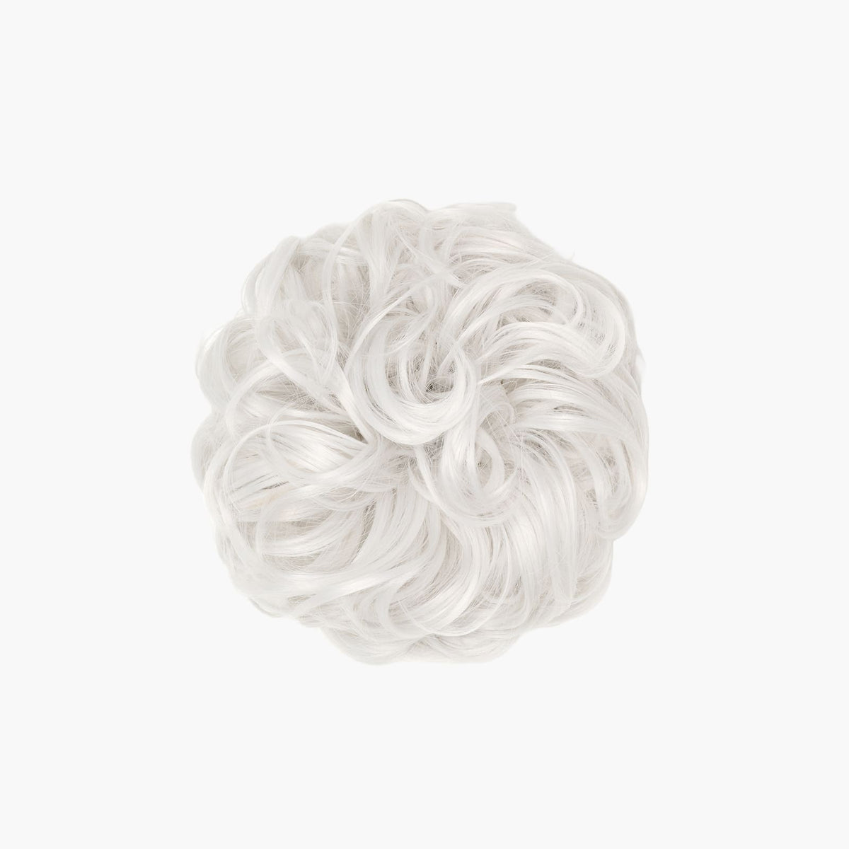 Stranded Curly Hair Messy Bun Scrunchie in Snowdrop (#113)