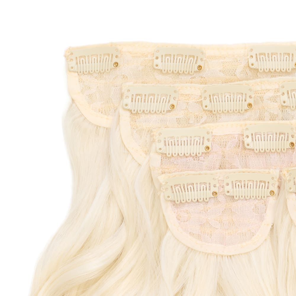 22 Inch Five Piece Synthetic Clip-in Extensions - Colour Platinum Blonde