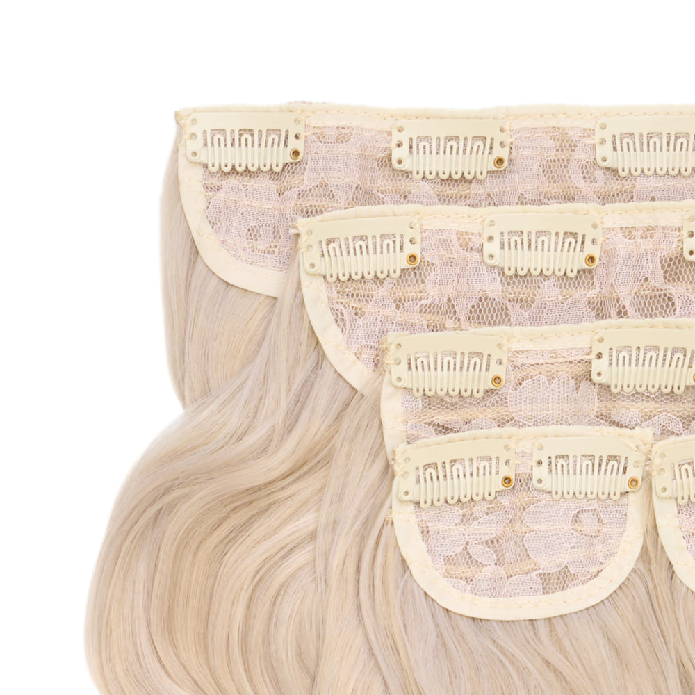 22 Inch Five Piece Synthetic Clip-in Extensions - Colour Light Ash Blonde