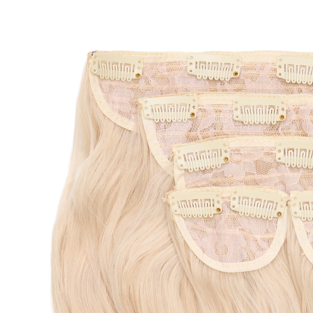22 Inch Five Piece Synthetic Clip-in Extensions - Colour Swedish Blonde