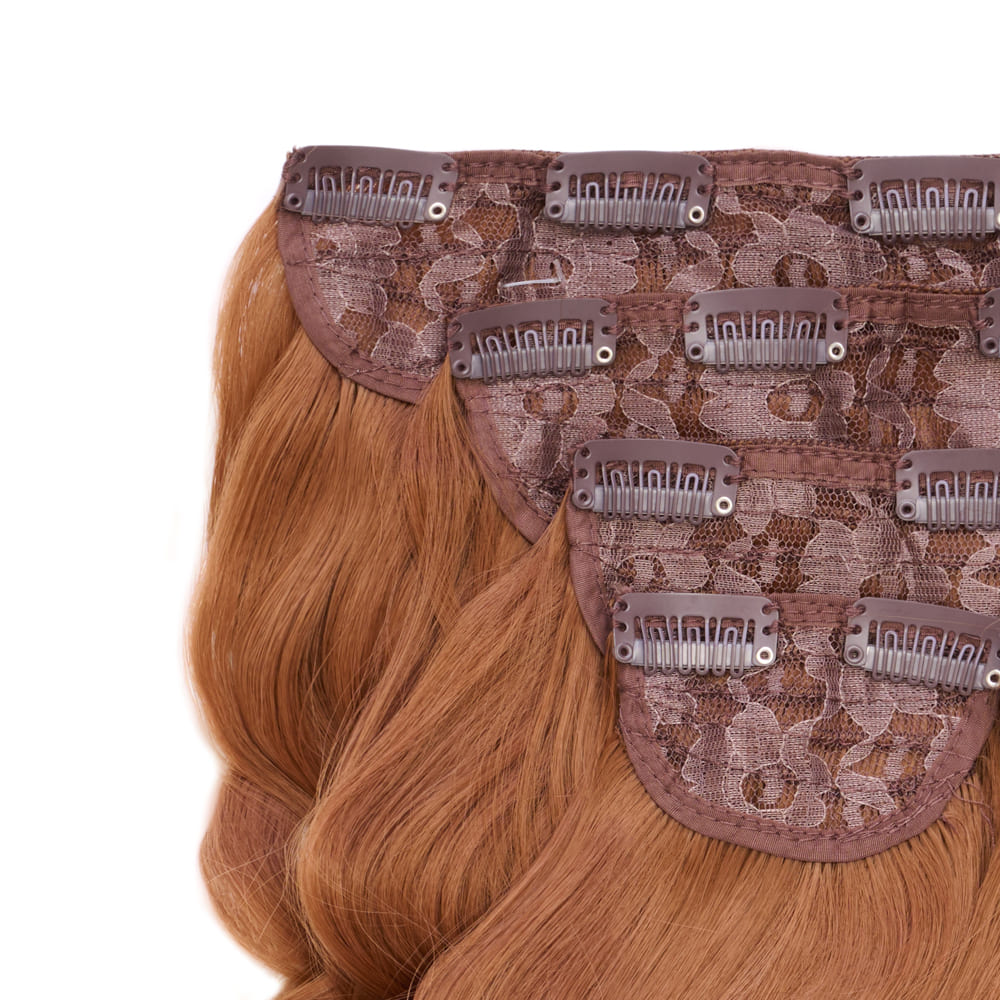 22 Inch Five Piece Synthetic Clip-in Extensions - Colour Copper