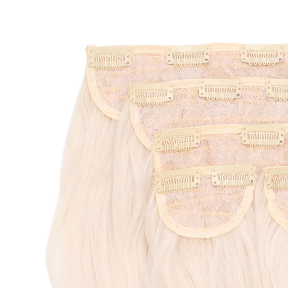 22 Inch Five Piece Synthetic Clip-in Extensions - Colour White Blonde