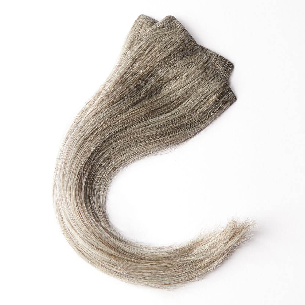12 Inch Human Hairline Fillers - two lightweight sections for temples in Dark Grey