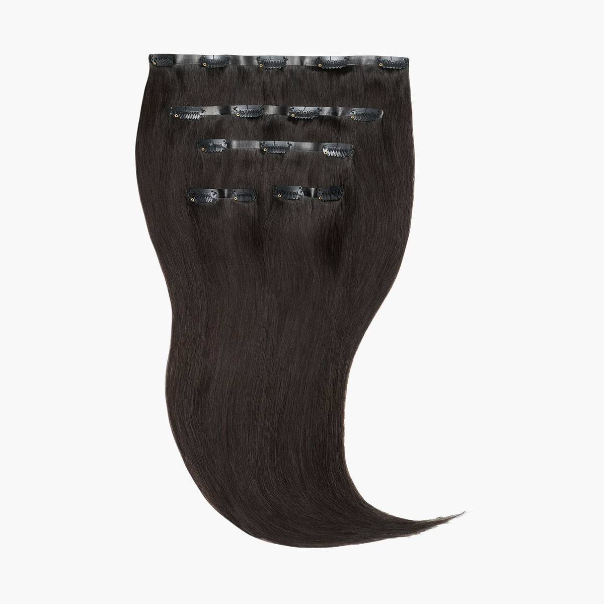 Stranded 14" Seamless Clip-in Human Hair Extension (95g) - Colour #1B Queen of the night