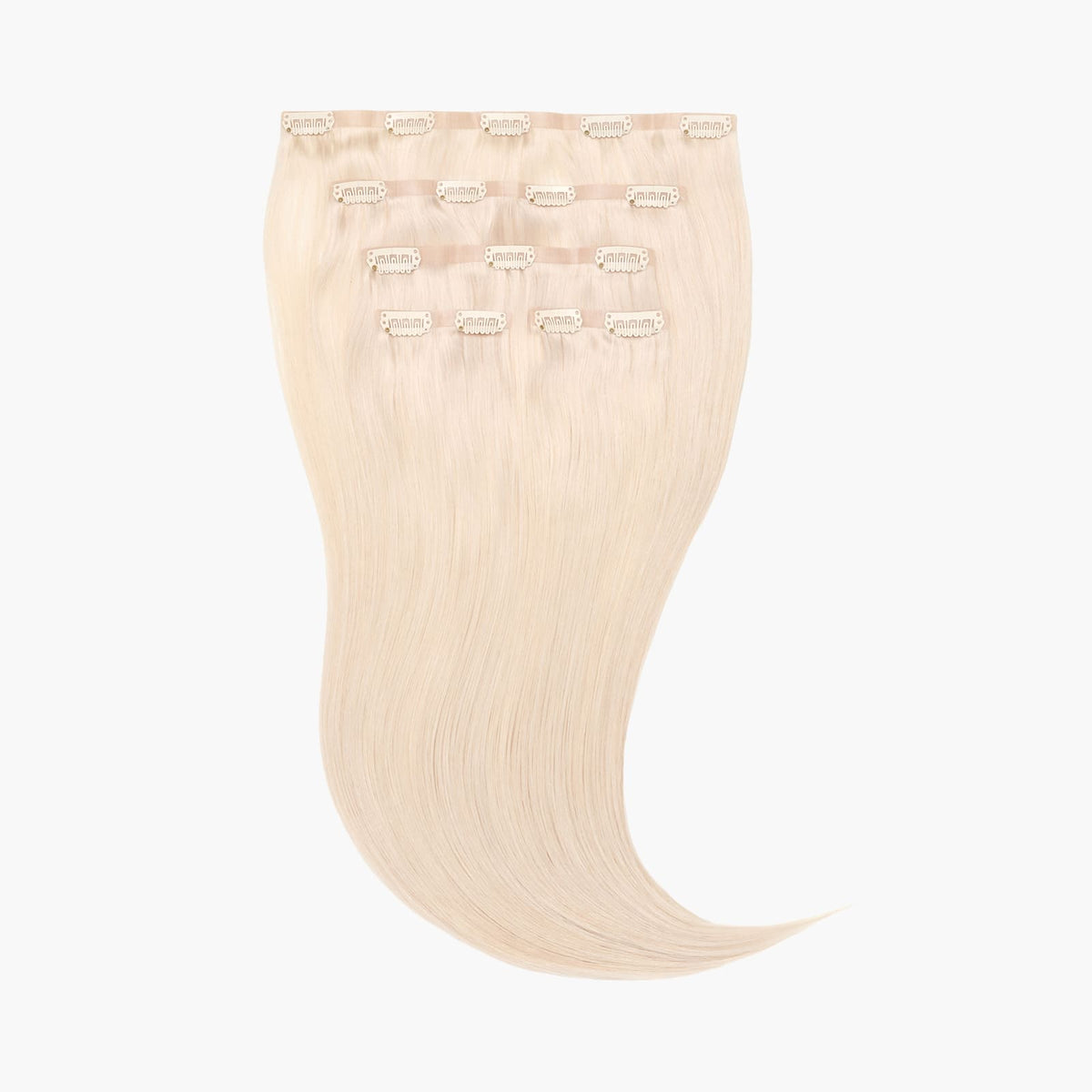 Stranded 14" Seamless Clip-in Human Hair Extension (95g) - Colour #600 White Lily