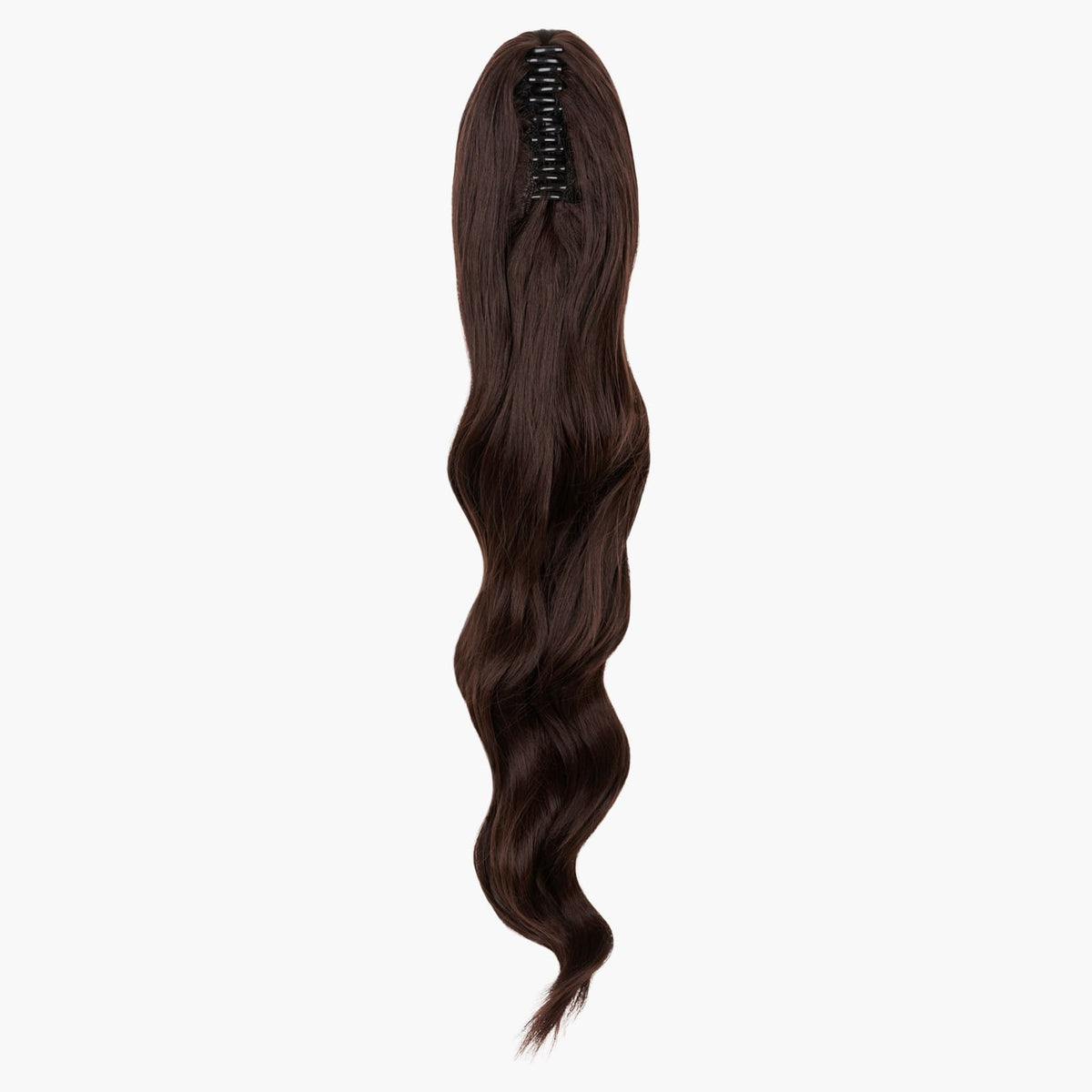 Chocolate Dahlia Stranded Long Wand Wave Clip-in Ponytail