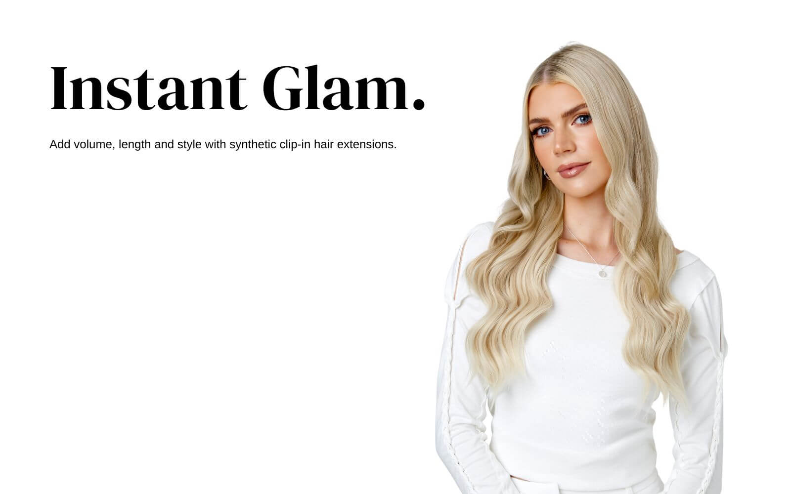 Blonde Wavy Synthetic Wavy Hair Extension worn down