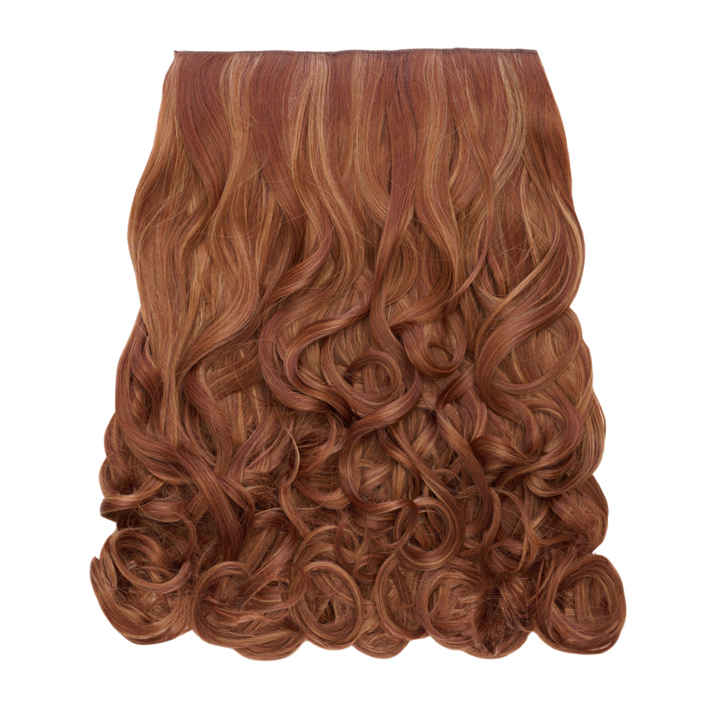 Stranded 16 Inch One Piece Curly Clip-in Hair Extension - Colour Auburn