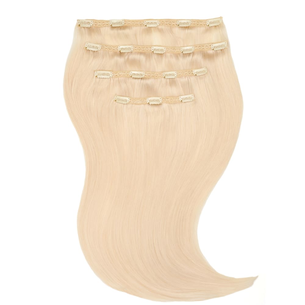 Stranded 16 Inch Four Piece 100% Human Hair Clip-in Extensions - Colour Platinum Blonde