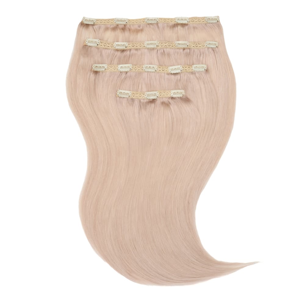 Stranded 16 Inch Four Piece 100% Human Hair Clip-in Extensions - Colour Ash Blonde