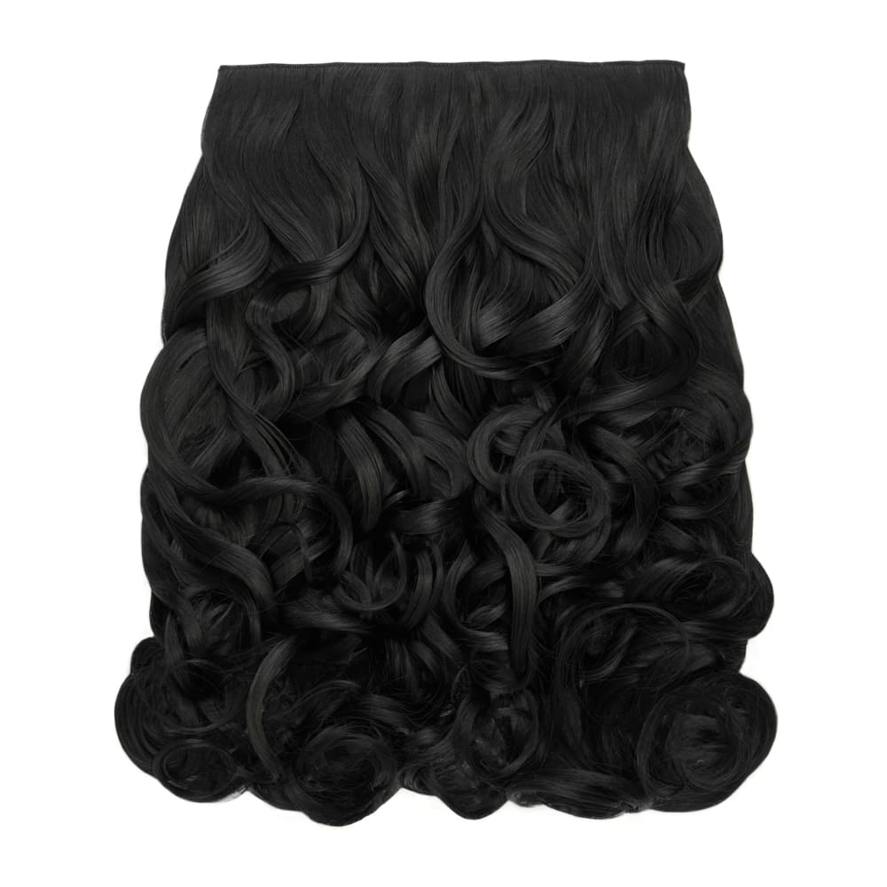Stranded 20 Inch One Piece Curly Clip-in Hair Extension - Colour Jet Black