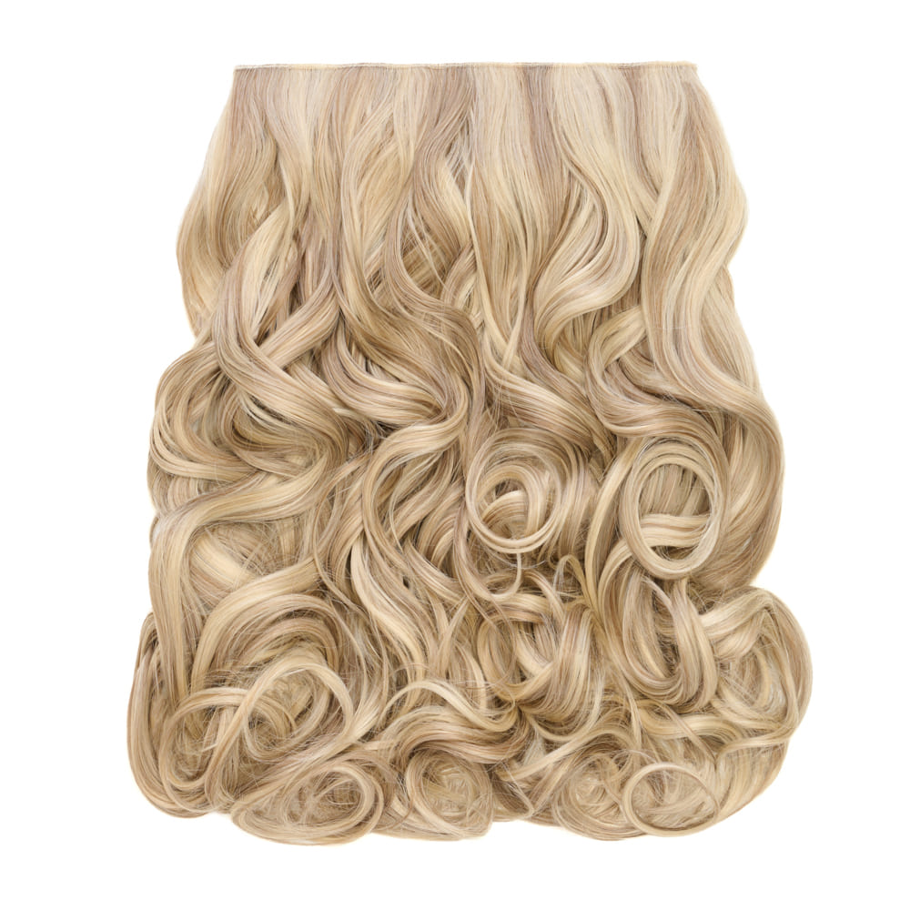 Stranded 20 Inch One Piece Curly Clip-in Hair Extension - Colour Mixed Blonde