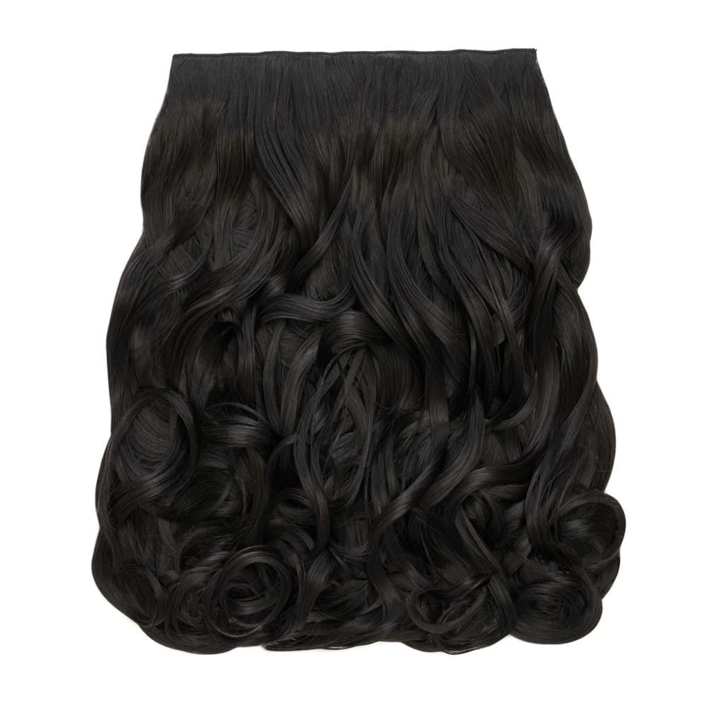 Stranded 20 Inch One Piece Curly Clip-in Hair Extension - Colour Off Black