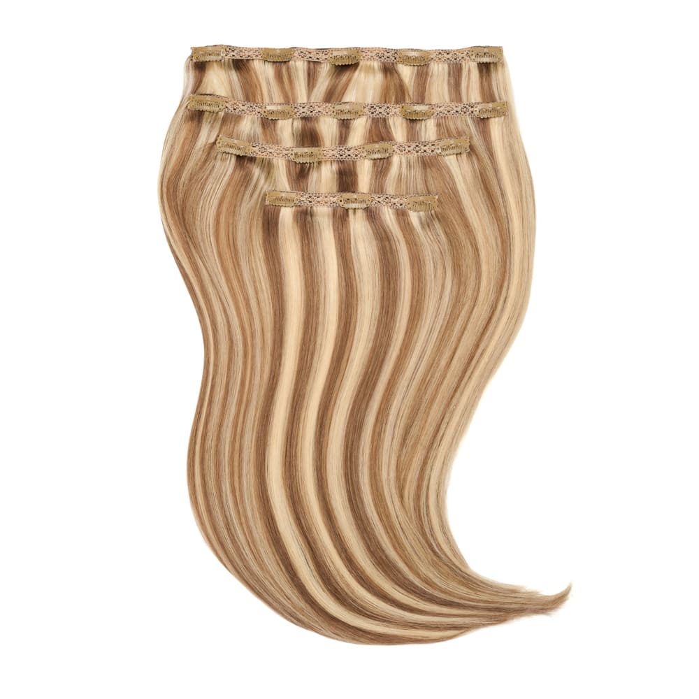 Stranded 20 Inch Four Piece 100% Human Hair Clip-in Extensions - Colour Highlighted Blonde