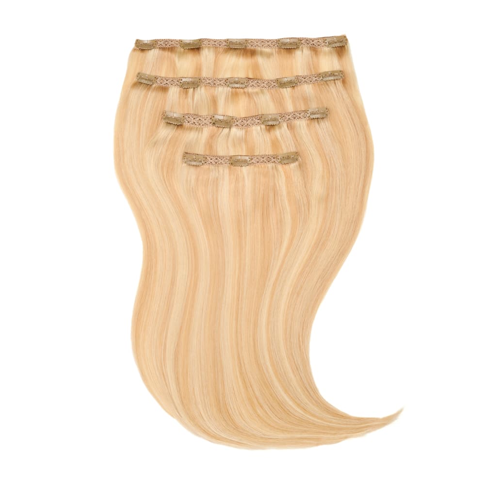 Stranded 20 Inch Four Piece 100% Human Hair Clip-in Extensions - Colour Strawberry Blonde