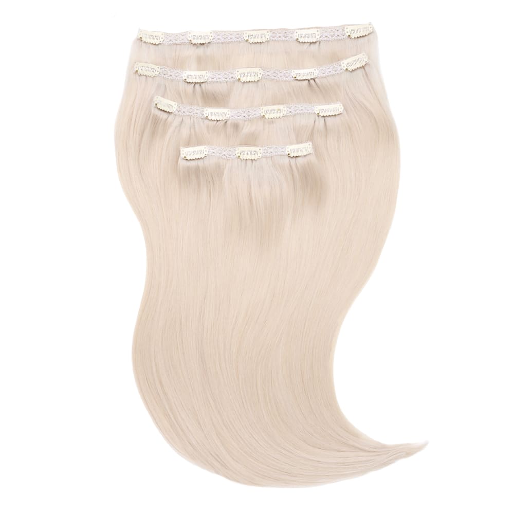 Stranded 20 Inch Four Piece 100% Human Hair Clip-in Extensions - Colour Light Ash Blonde