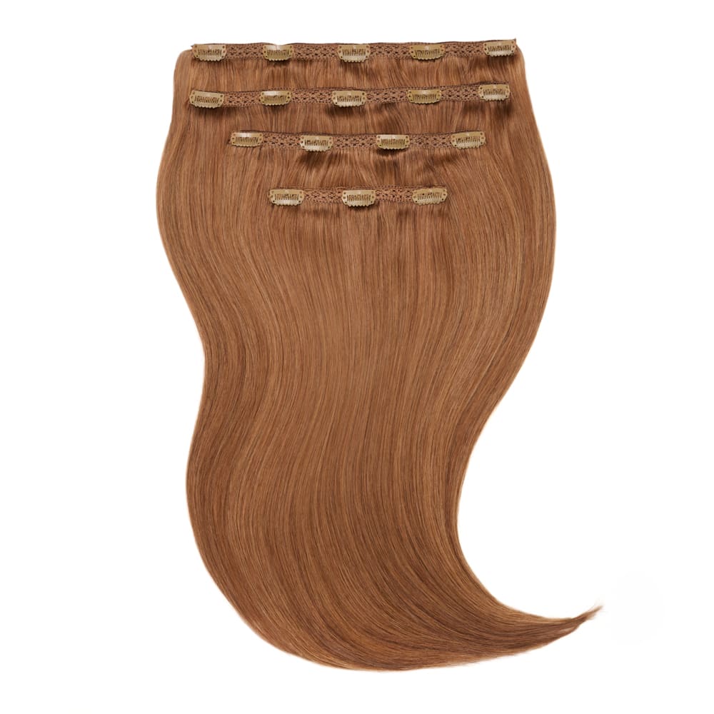 Stranded 20 Inch Four Piece 100% Human Hair Clip-in Extensions - Colour Copper