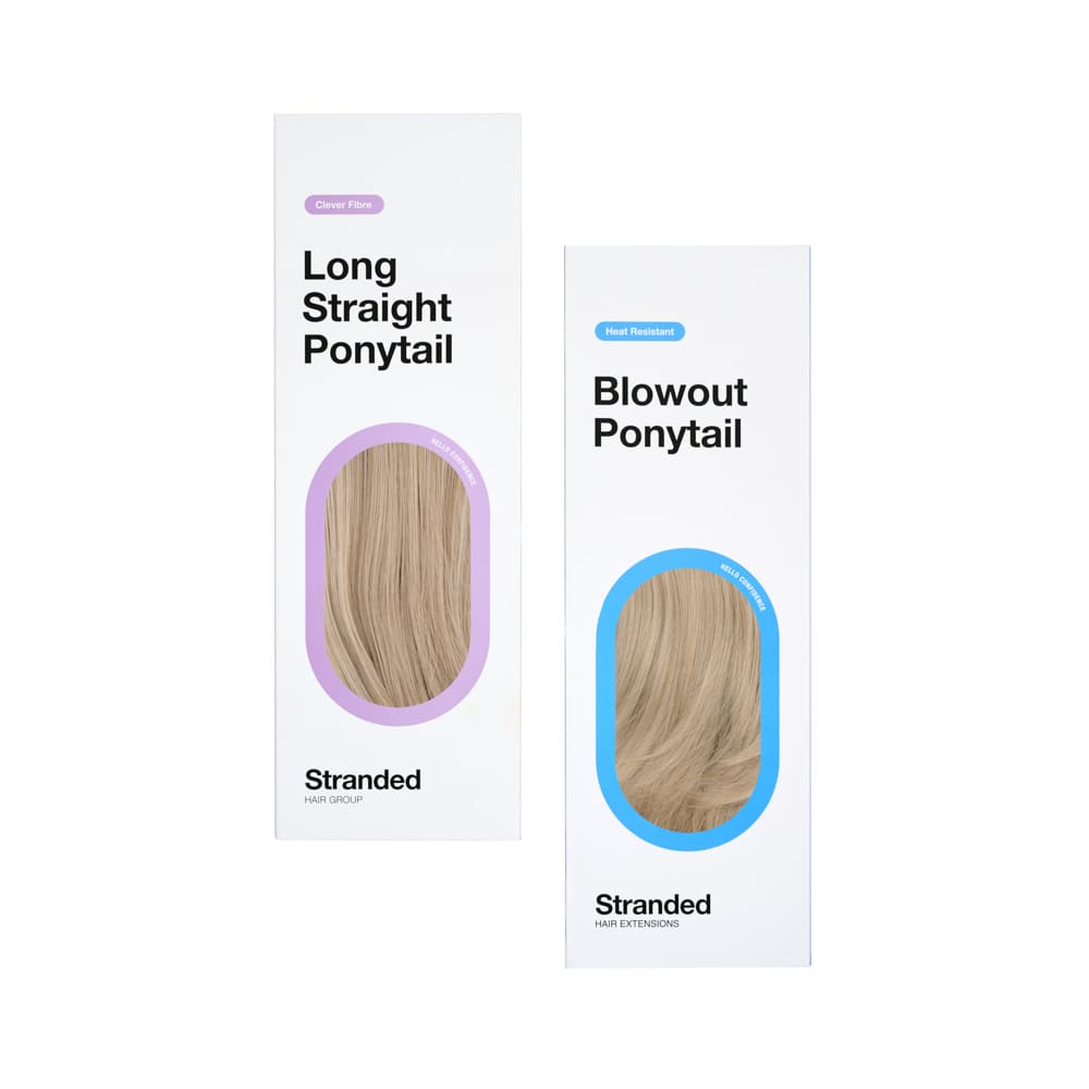 Stranded Long Pony Duo - Straight & Blowout - Colour  #112 Ash Moon