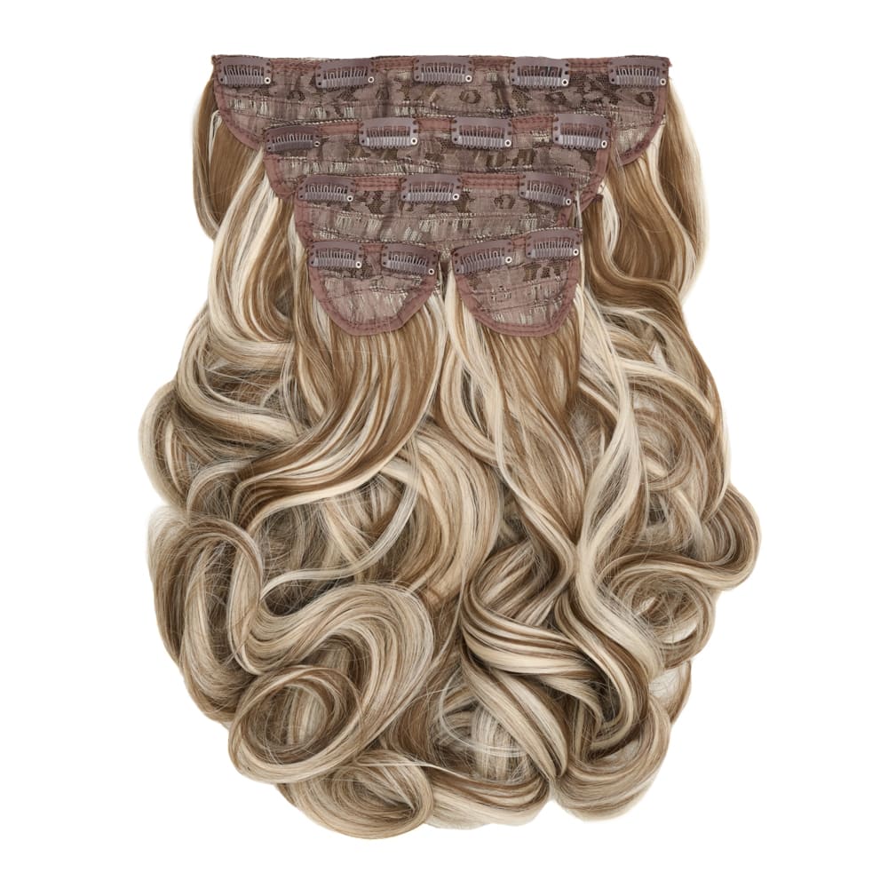 22 Inch Instant Bouncy Blow Clip-in Extensions. Mega Thick 250 grams - Colour Silver Blonde