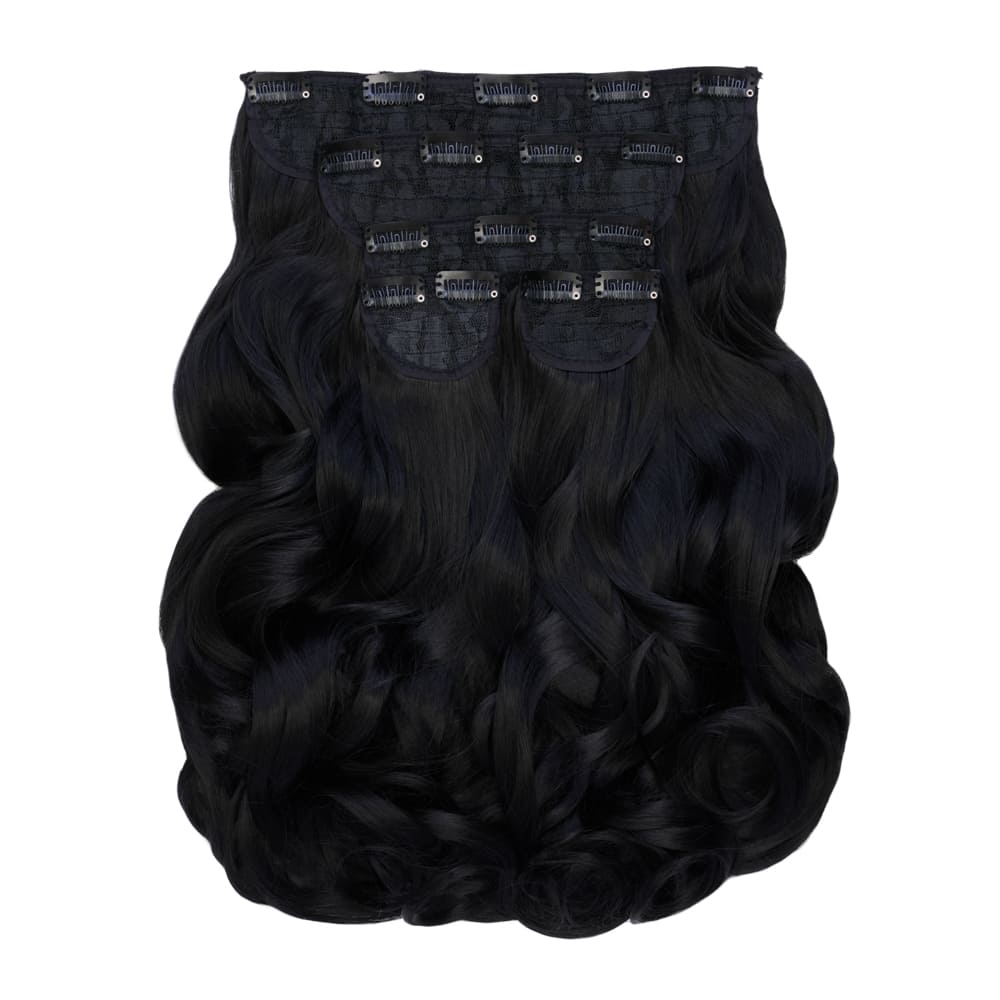 22 Inch Instant Bouncy Blow Clip-in Extensions. Mega Thick 250 grams - Colour Jet Black
